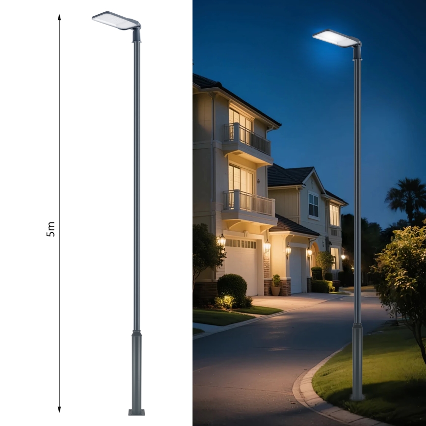 Brilagi - LED udendørs gadelampe med 5 m stolpe og leddelt arm URBANLIGHT LED/200W/230V antracit IP65
