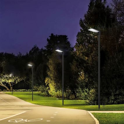Brilagi - LED udendørs gadelampe med mast og leddelt arm på 4 m URBANLIGHT LED/200W/230V sort IP65