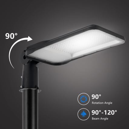 Brilagi - LED udendørs gadelampe med mast og leddelt arm på 4 m URBANLIGHT LED/200W/230V sort IP65