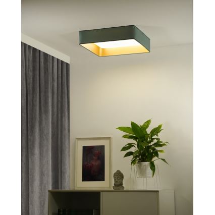 Brilagi - LED dæmpbar loftlampe VELVET SQUARE SMART LED/36W/230V 60x60 cm 2700-6500K Wi-Fi Tuya + fjernbetjening mintgrøn