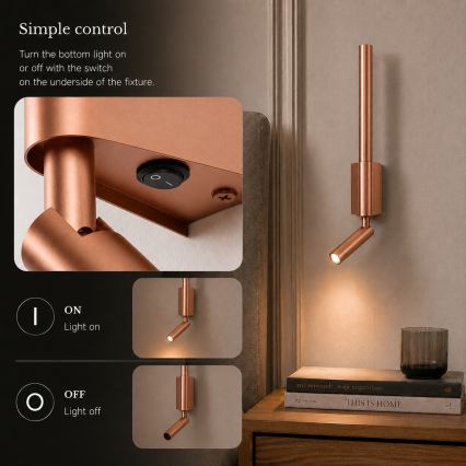 BRILAGI - LED vægspotlampe VIXON LED/3W/230V + LED/5W bronzefarvet CRI 90