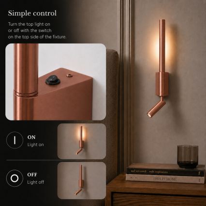 BRILAGI - LED vægspotlampe VIXON LED/3W/230V + LED/5W bronzefarvet CRI 90