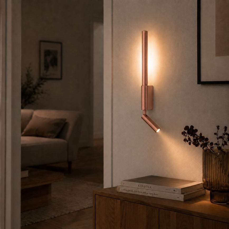 BRILAGI - LED vægspotlampe VIXON LED/3W/230V + LED/5W bronzefarvet CRI 90