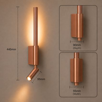 BRILAGI - LED vægspotlampe VIXON LED/3W/230V + LED/5W bronzefarvet CRI 90