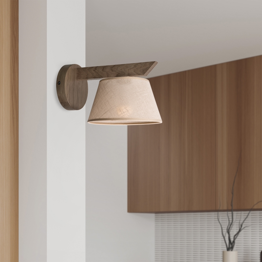 Brilagi - LED Væglampe ANTHONY 1xE14/40W/230V eg valnød/beige