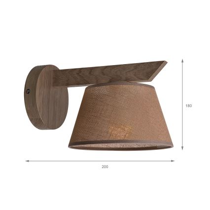 Brilagi - LED Væglampe ANTHONY 1xE14/40W/230V eg valnød/brun