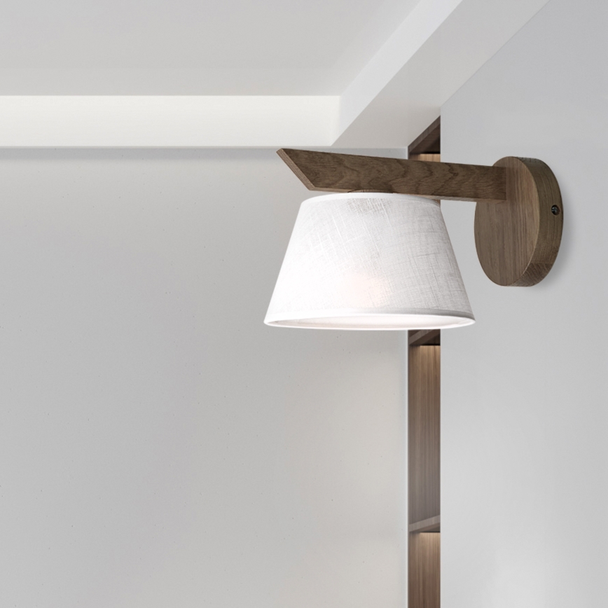 Brilagi - LED Væglampe ANTHONY 1xE14/40W/230V eg valnød/hvid