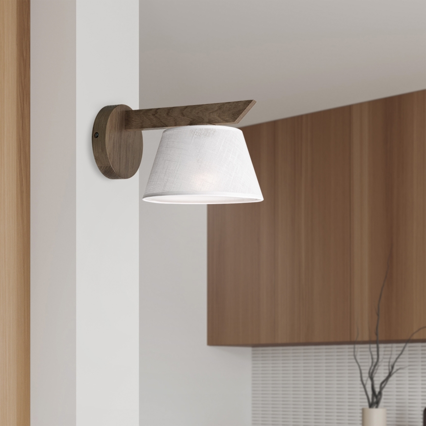 Brilagi - LED Væglampe ANTHONY 1xE14/40W/230V eg valnød/hvid