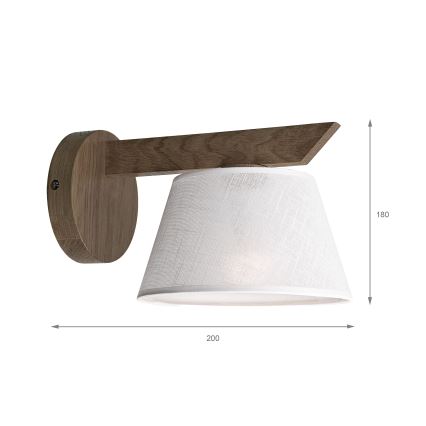 Brilagi - LED Væglampe ANTHONY 1xE14/40W/230V eg valnød/hvid