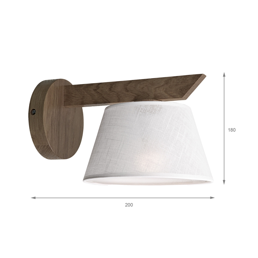 Brilagi - LED Væglampe ANTHONY 1xE14/40W/230V eg valnød/hvid