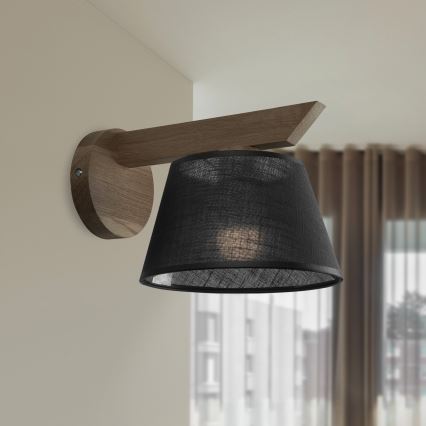 Brilagi - LED Væglampe ANTHONY 1xE14/40W/230V eg valnød/sort