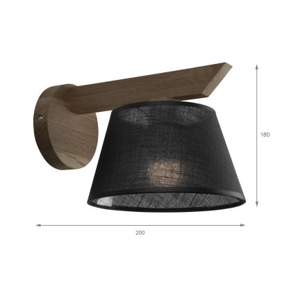 Brilagi - LED Væglampe ANTHONY 1xE14/40W/230V eg valnød/sort