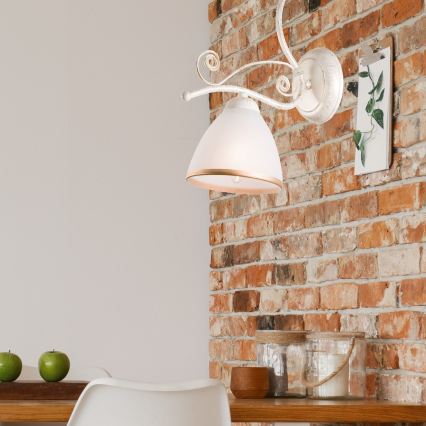 Brilagi - LED væglampe ANTICO 1xE27/60W/230V 3000K hvid patina