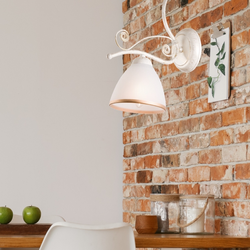 Brilagi - LED væglampe ANTICO 1xE27/60W/230V 3000K hvid patina