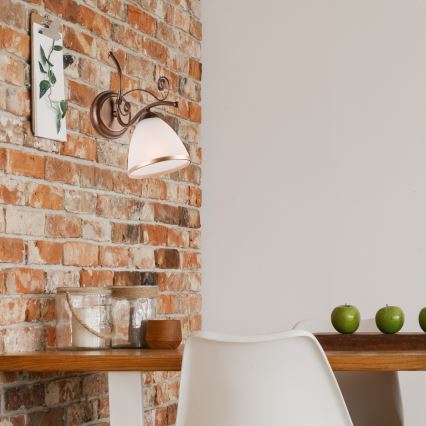 Brilagi - LED væglampe ANTICO 1xE27/60W/230V bronzefarvet patina