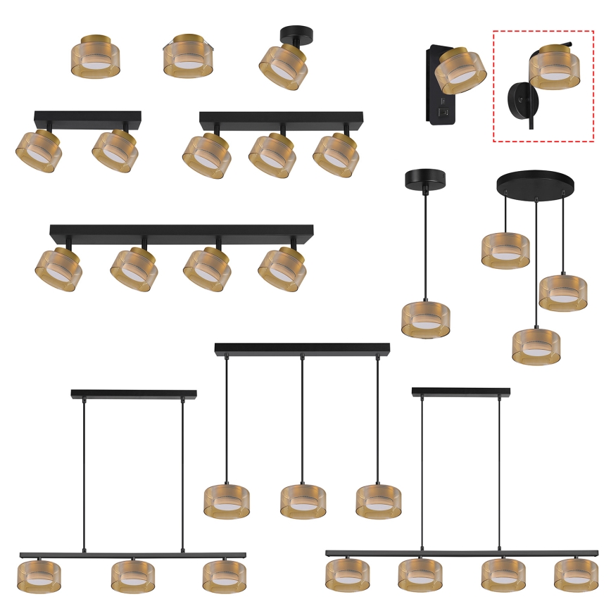 Brilagi - LED Væglampe AURA LUX 1xGX53/30W/230V sort/guld