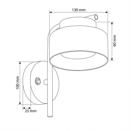 Brilagi - LED Væglampe AURA LUX 1xGX53/30W/230V sort/røget