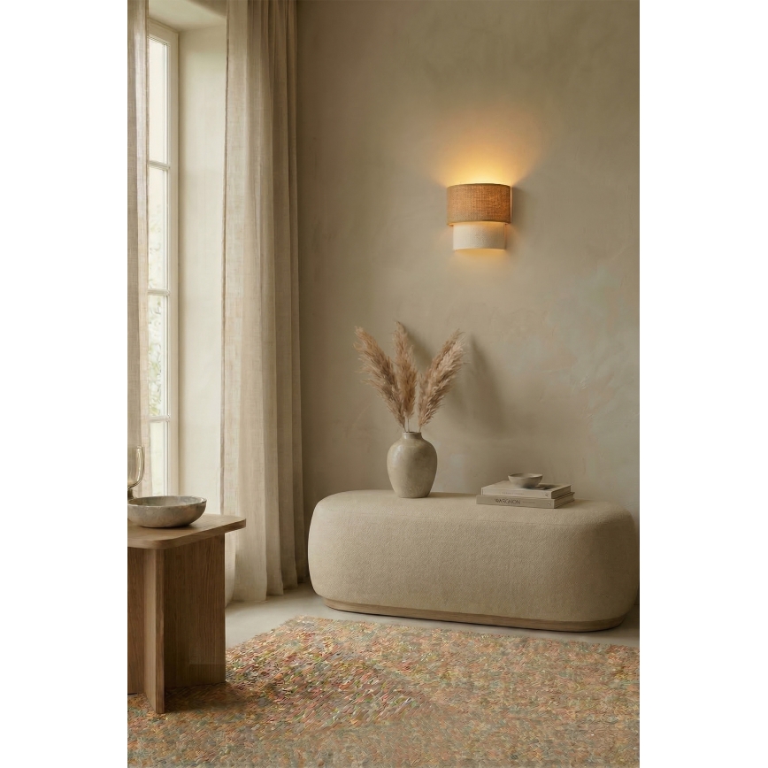 Brilagi - LED-væglampe BOHO ECO 1xE27/10W/230V beige/creme