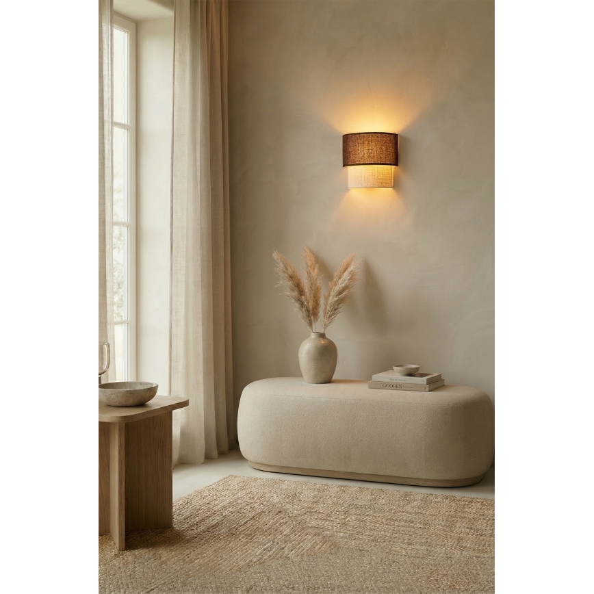 Brilagi - LED væglampe BOHO ECO 1xE27/10W/230V brun/creme
