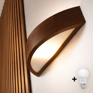 Brilagi - LED væglampe CARVALHO 1xE27/15W/230V eg/valnød