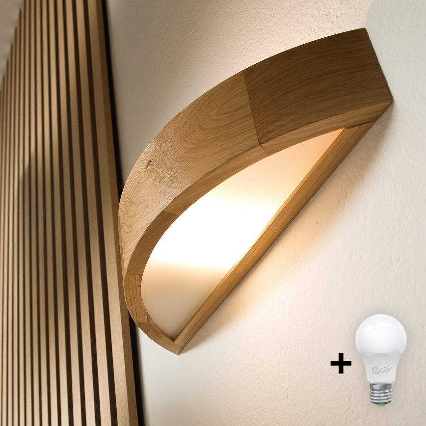 Brilagi - LED væglampe CARVALHO 1xE27/60W/230V eg