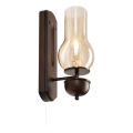 Brilagi - LED Væglampe COTTAGE 1xE14/40W/230V bøg/brun
