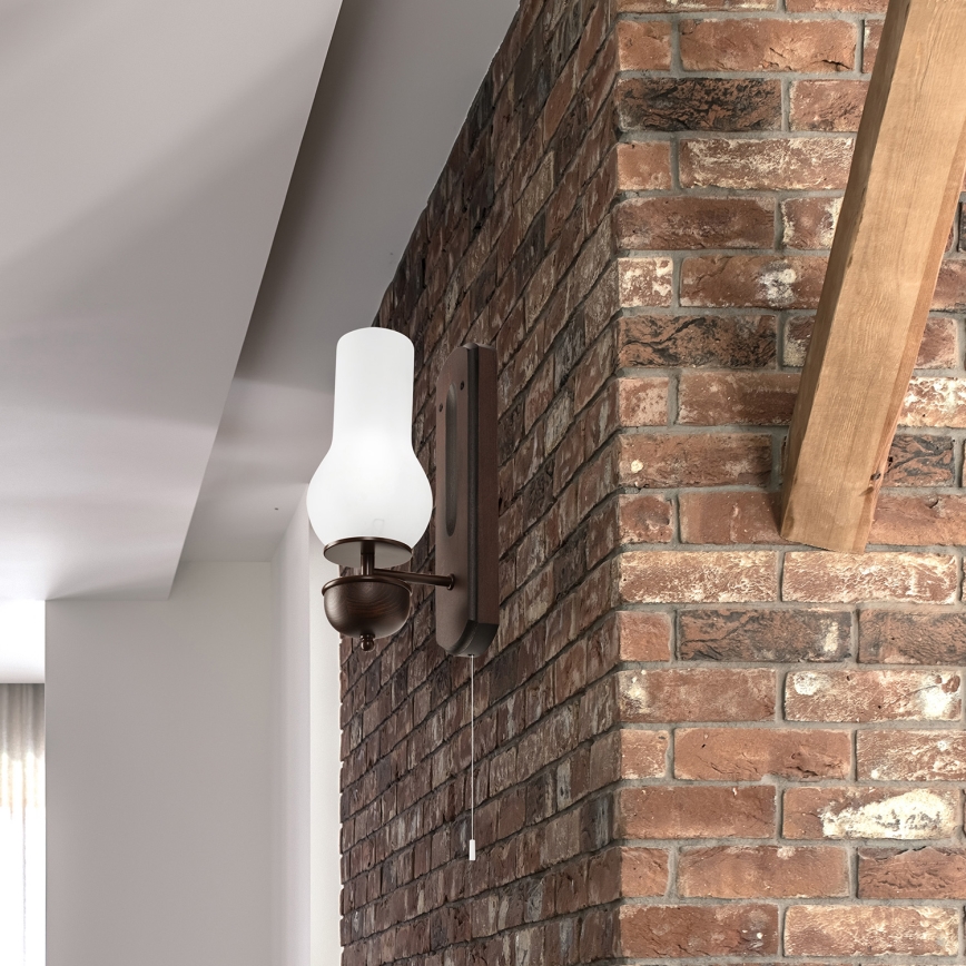 Brilagi - LED Væglampe COTTAGE 1xE14/40W/230V bøg/hvid