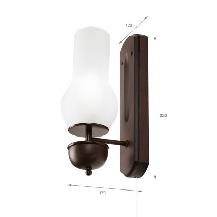 Brilagi - LED Væglampe COTTAGE 1xE14/40W/230V bøg/hvid