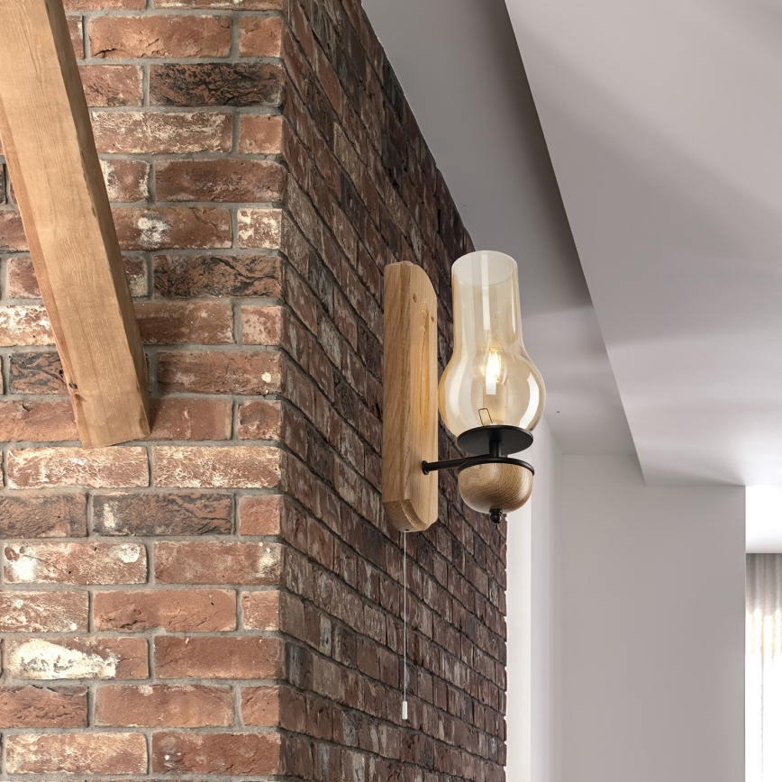 Brilagi - LED Væglampe COTTAGE 1xE14/40W/230V eg/brun