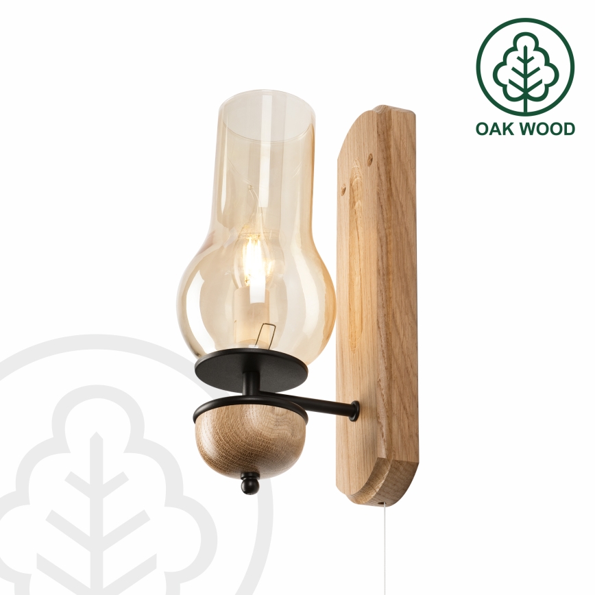 Brilagi - LED Væglampe COTTAGE 1xE14/40W/230V eg/brun