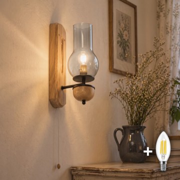 BRILAGI - LED væglampe COTTAGE 1xE14/40W/230V eg/røget grå