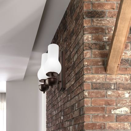 Brilagi - LED Væglampe COTTAGE 2xE14/40W/230V bøg/hvid