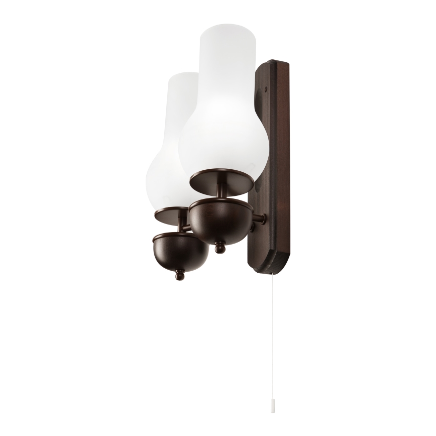 Brilagi - LED Væglampe COTTAGE 2xE14/40W/230V bøg/hvid