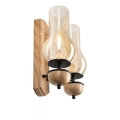 Brilagi - LED Væglampe COTTAGE 2xE14/40W/230V eg/brun