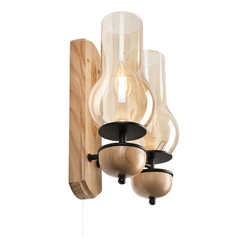 Brilagi - LED Væglampe COTTAGE 2xE14/40W/230V eg/brun