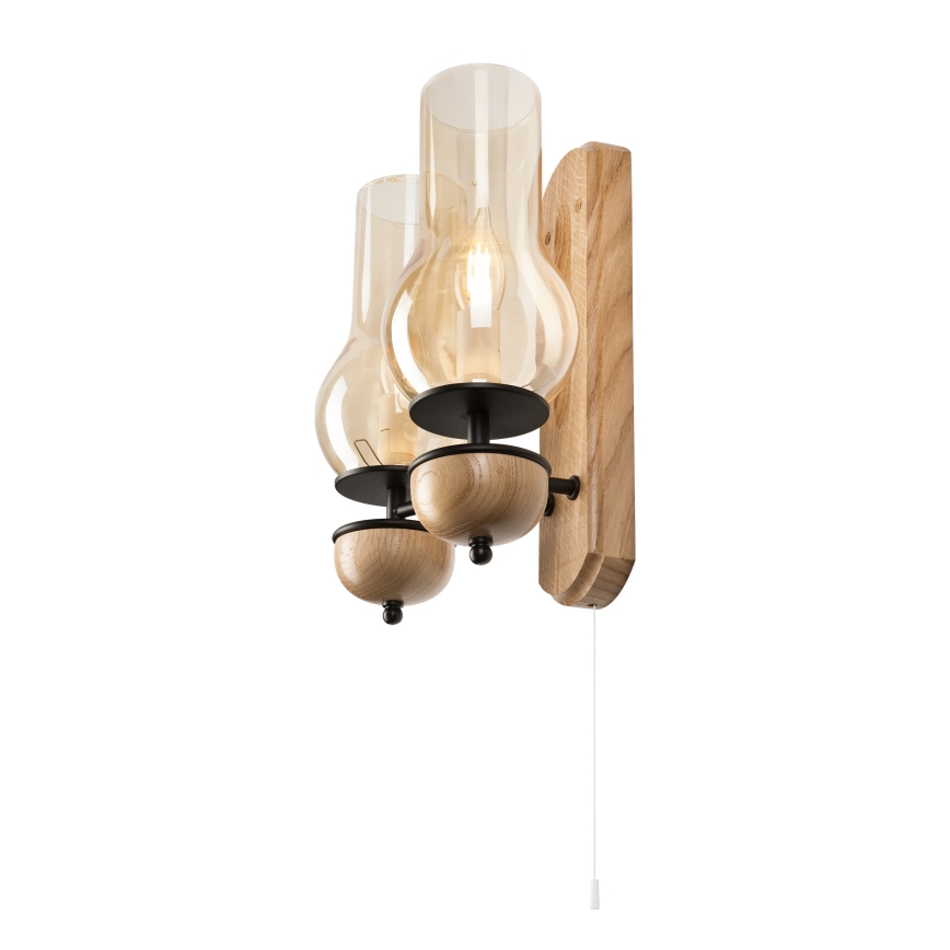 Brilagi - LED Væglampe COTTAGE 2xE14/40W/230V eg/brun