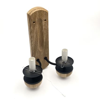 Brilagi - LED Væglampe COTTAGE 2xE14/40W/230V eg/brun
