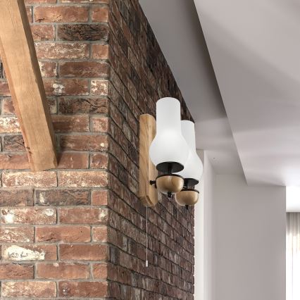 Brilagi - LED Væglampe COTTAGE 2xE14/40W/230V eg/hvid
