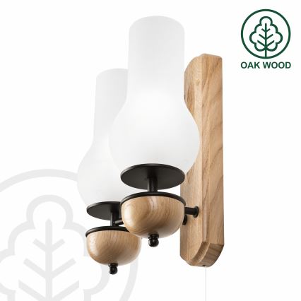 Brilagi - LED Væglampe COTTAGE 2xE14/40W/230V eg/hvid
