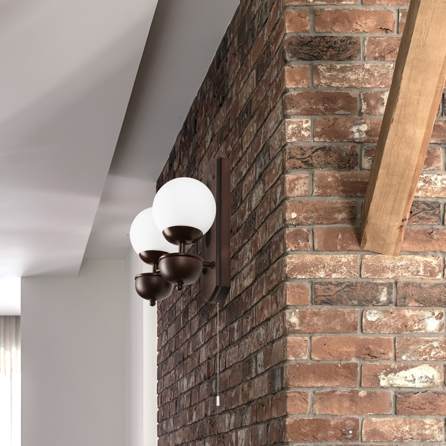 Brilagi - LED Væglampe COTTAGE 2xG9/40W/230V bøg/hvid