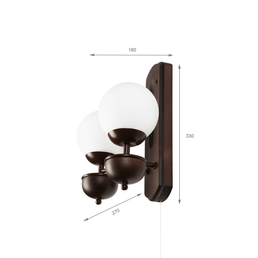 Brilagi - LED Væglampe COTTAGE 2xG9/40W/230V bøg/hvid