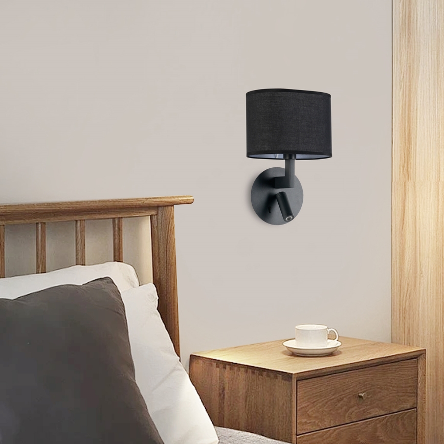 Brilagi - LED væglampe DAYA 1xE14/40W/230V + LED/3W sort