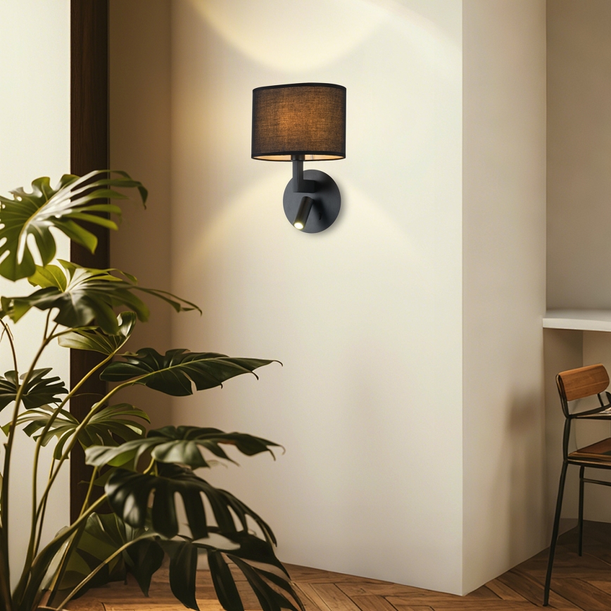 Brilagi - LED væglampe DAYA 1xE14/40W/230V + LED/3W sort