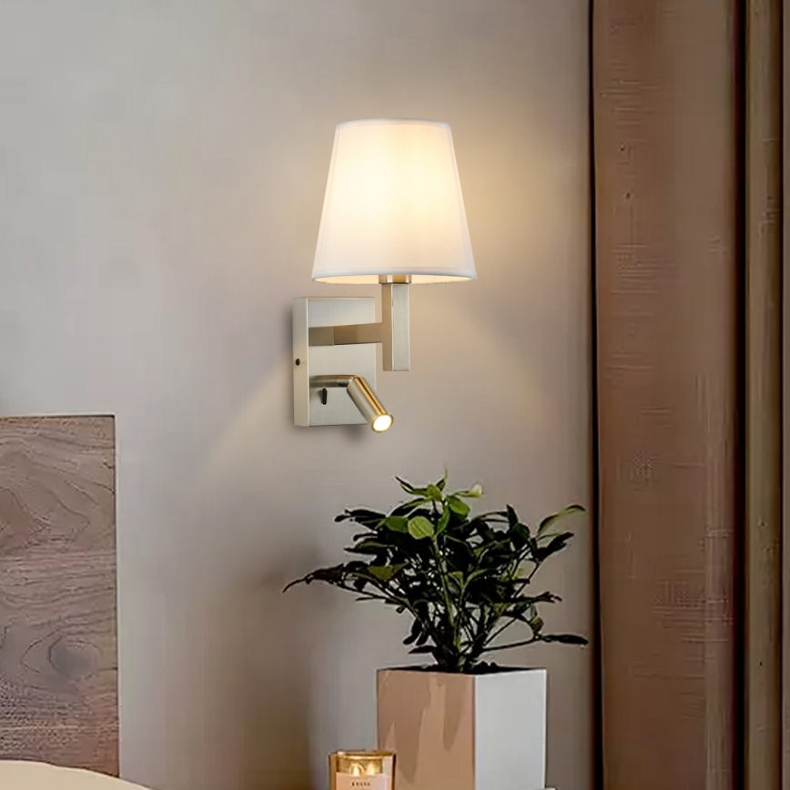 Brilagi - LED væglampe DEYA 1xE14/40W/230V + LED/3W hvid/mat krom