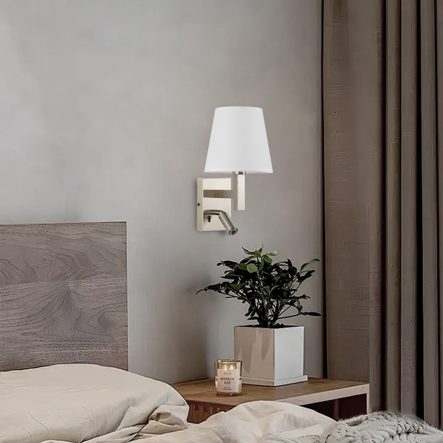 Brilagi - LED væglampe DEYA 1xE14/40W/230V + LED/3W hvid/mat krom