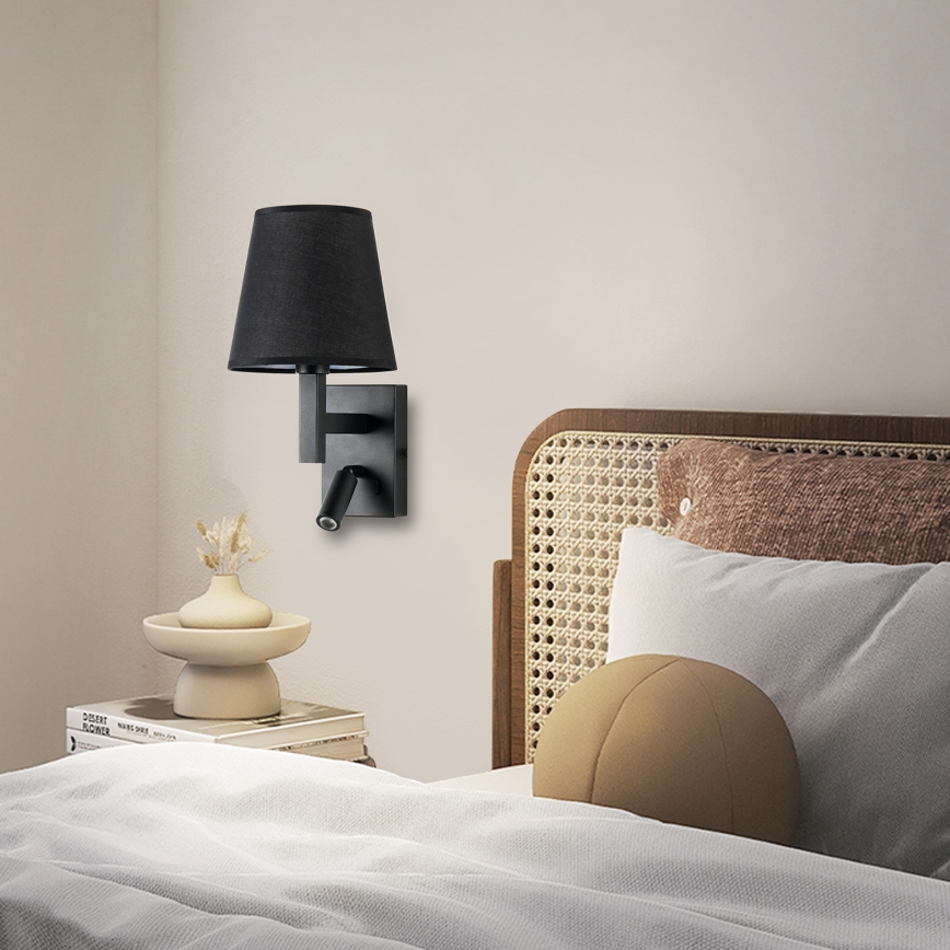 Brilagi - LED væglampe DEYA 1xE14/40W/230V + LED/3W sort