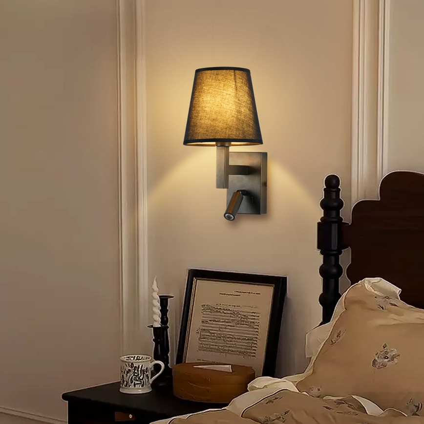 Brilagi - LED væglampe DEYA 1xE14/40W/230V + LED/3W sort