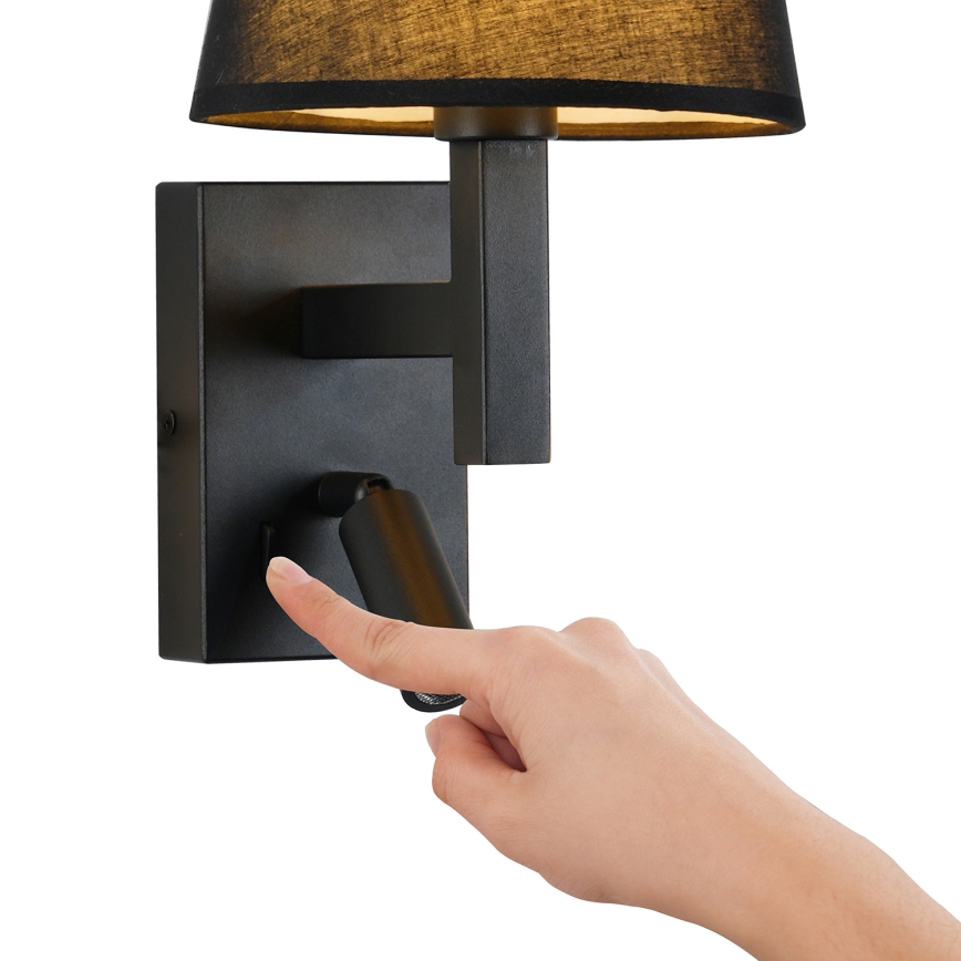 Brilagi - LED væglampe DEYA 1xE14/40W/230V + LED/3W sort
