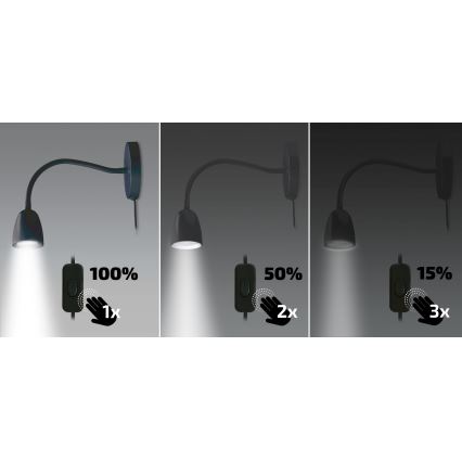 Brilagi - LED væglampe dæmpbar LED/4W/230V sort