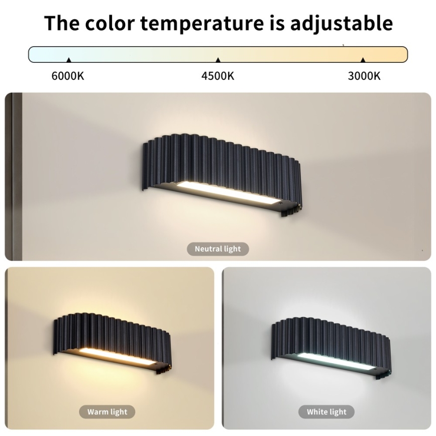 Brilagi - LED Væglampe FALCON MODERN LED/10W/230V 30 cm 3000/4500/6000K sort